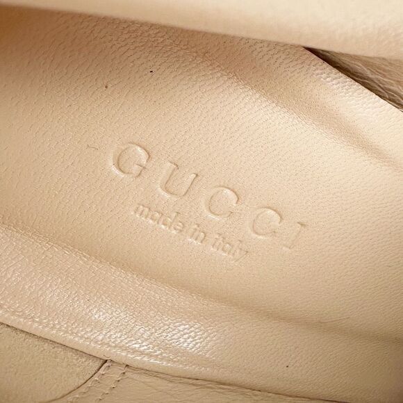 GUCCI Baby Bit Black Leather Boot Size 37.5 High Heel Bootie Square Toe Horsebit - Picture 12 of 13